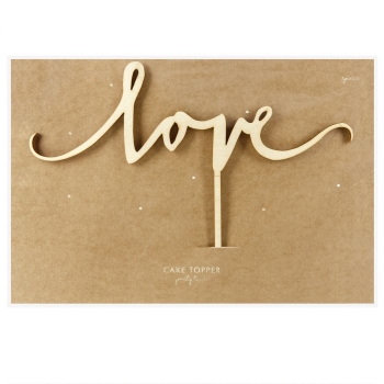 Cake Topper - love - Wood